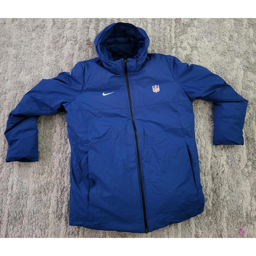 Nike NFL Team Issued Down Hooded Parka Jacket Blue DC3054-431 Mens Size XL